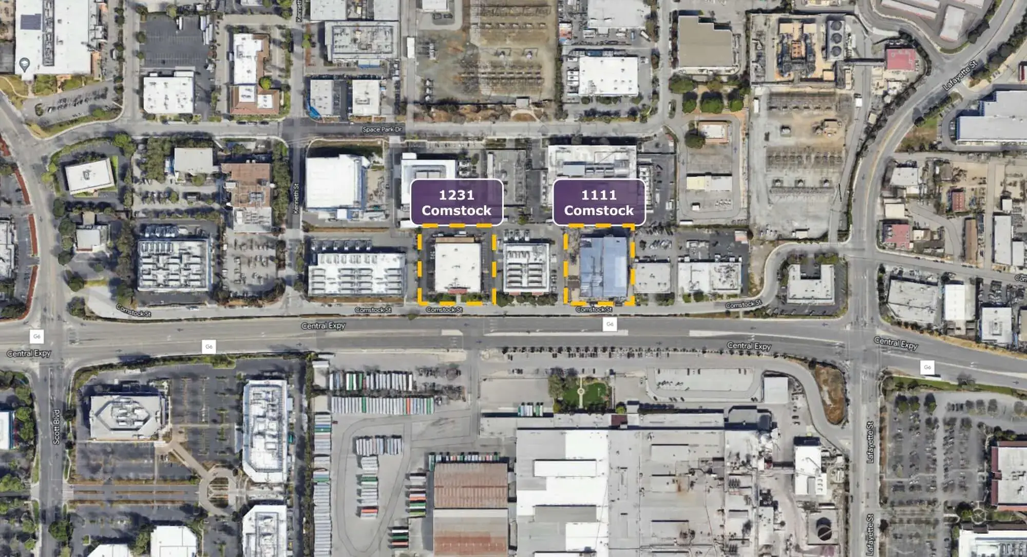 1111 y 1231 Comstock Street Santa Clara California Aérea