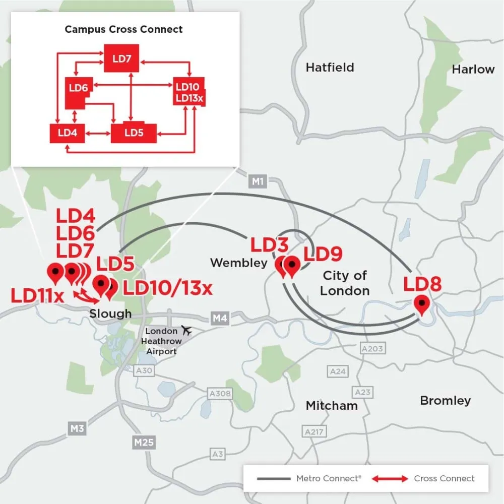 6-9 Harbour Exchange Equinix LD8 London Data Center Map