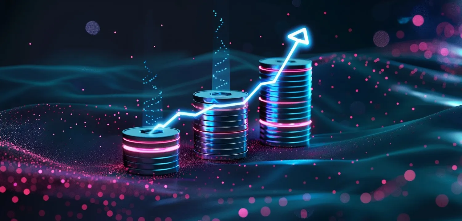 Agilidad junto con escalabilidad con pilas que aumentan en altura y flechas que indican crecimiento ascendente en escala