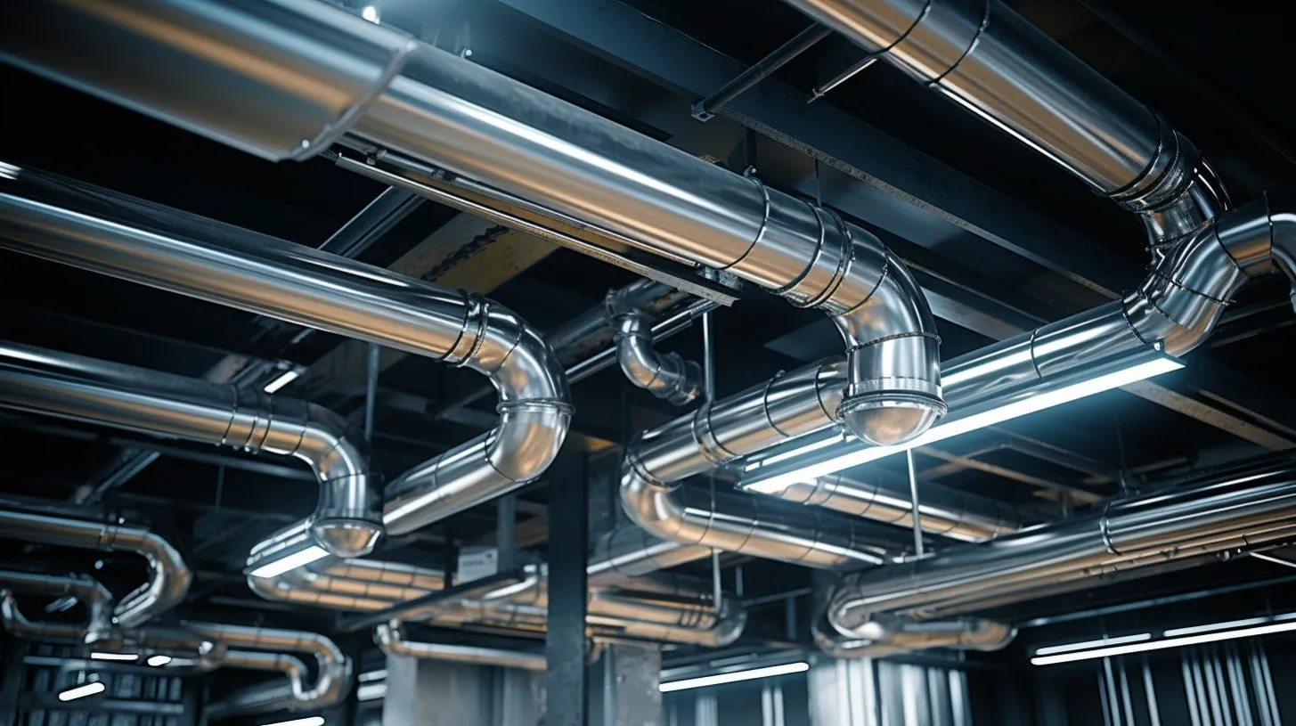 Techo de tuberías de acero para gestión del flujo de aire