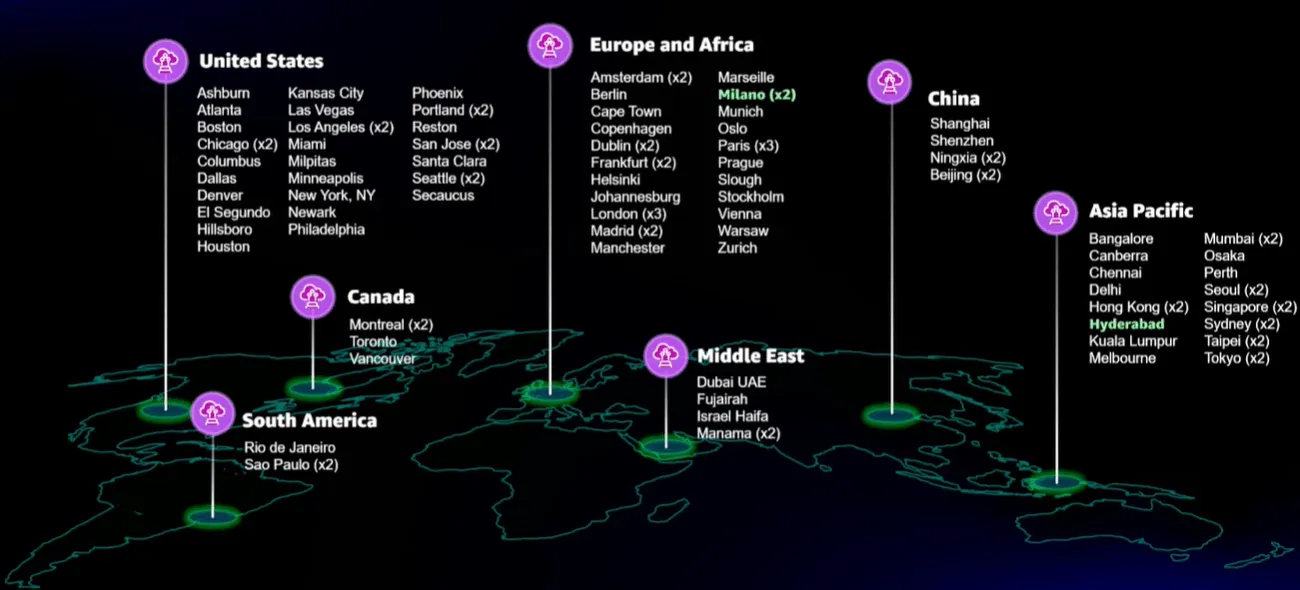 AWS Direct Connect Locations Map