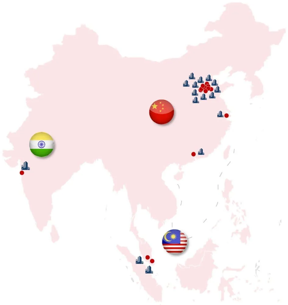 Mapa del Centro de Datos del Grupo Chindata Q2 2021