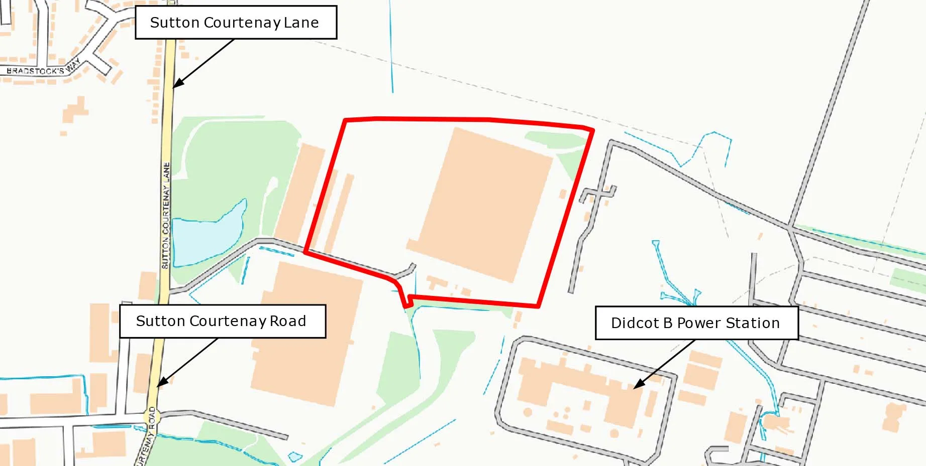 Mapa del micrositio del CloudHQ Didcot Data Center