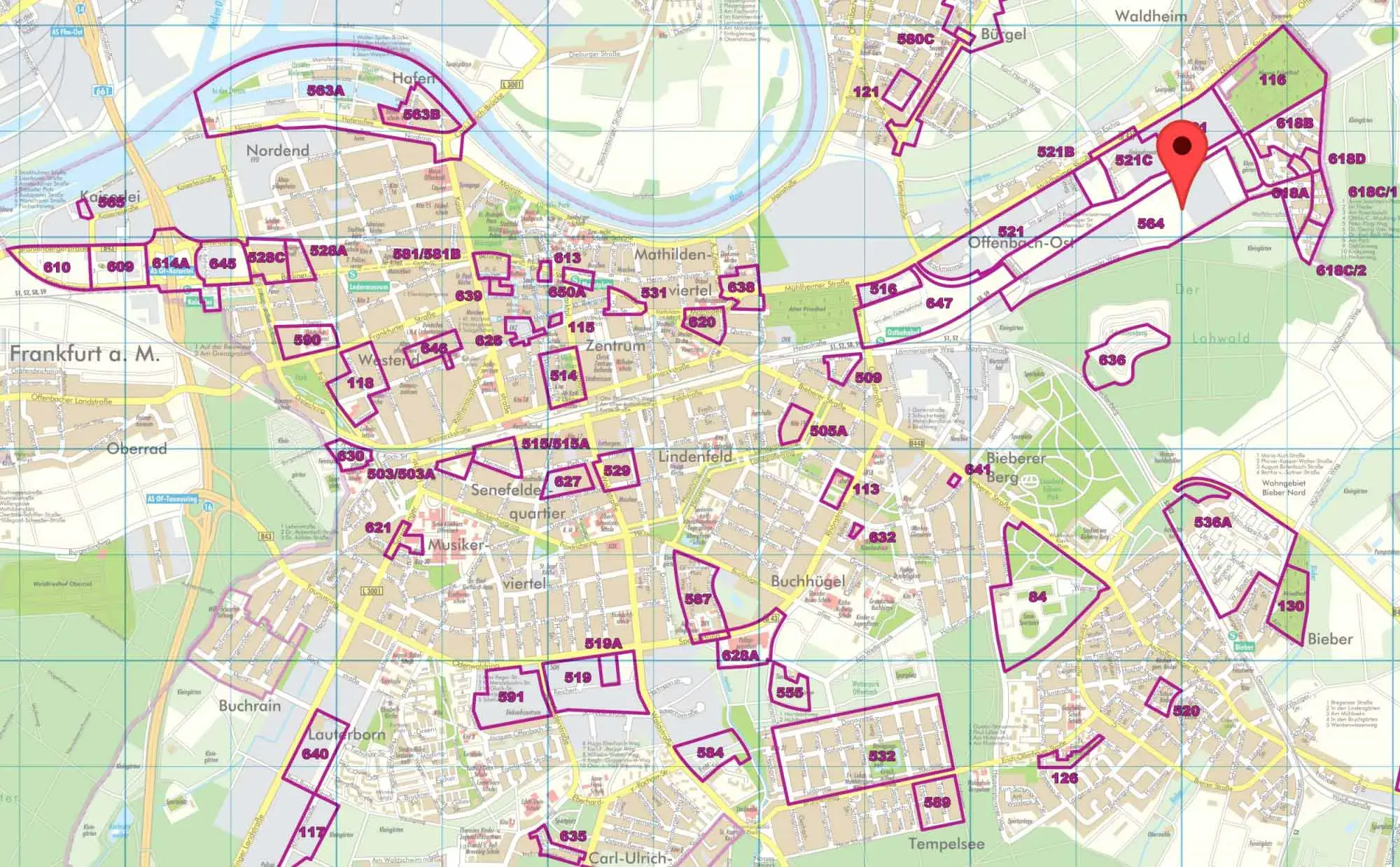 Mapa del centro de datos CloudHQ Offenbach Alemania