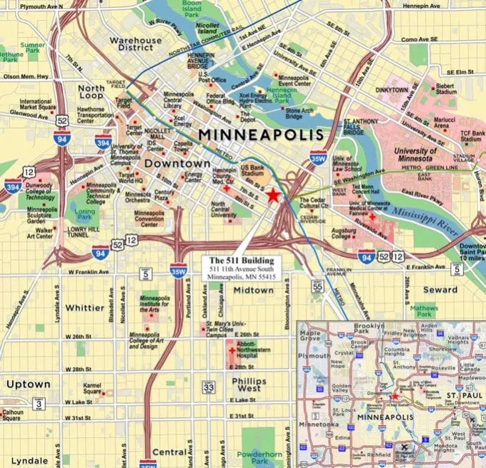 Data Center Location Map 511 11th Avenue South Minneapolis Minnesota
