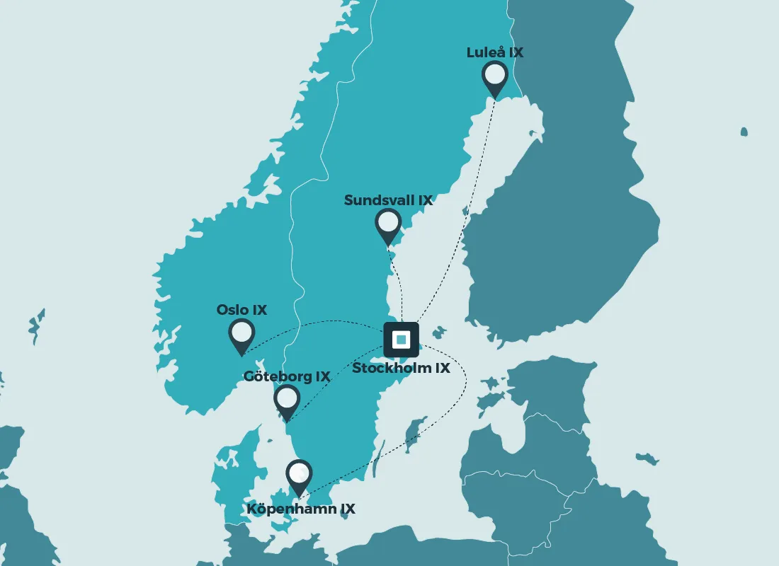Mapa de conectividad del centro de datos de Conapto Suecia
