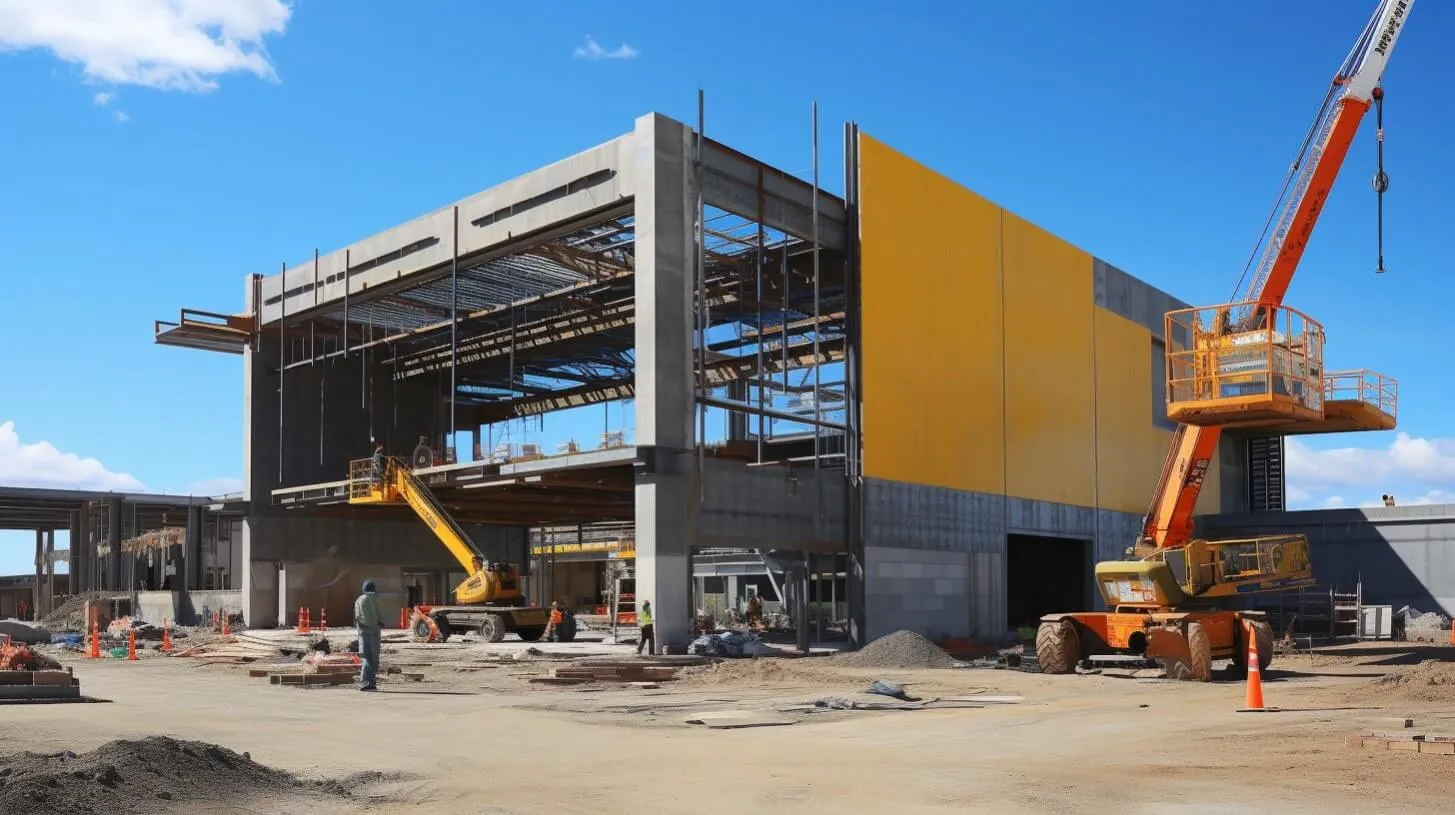 Data Center Construction Site that is in the Process of Being Built