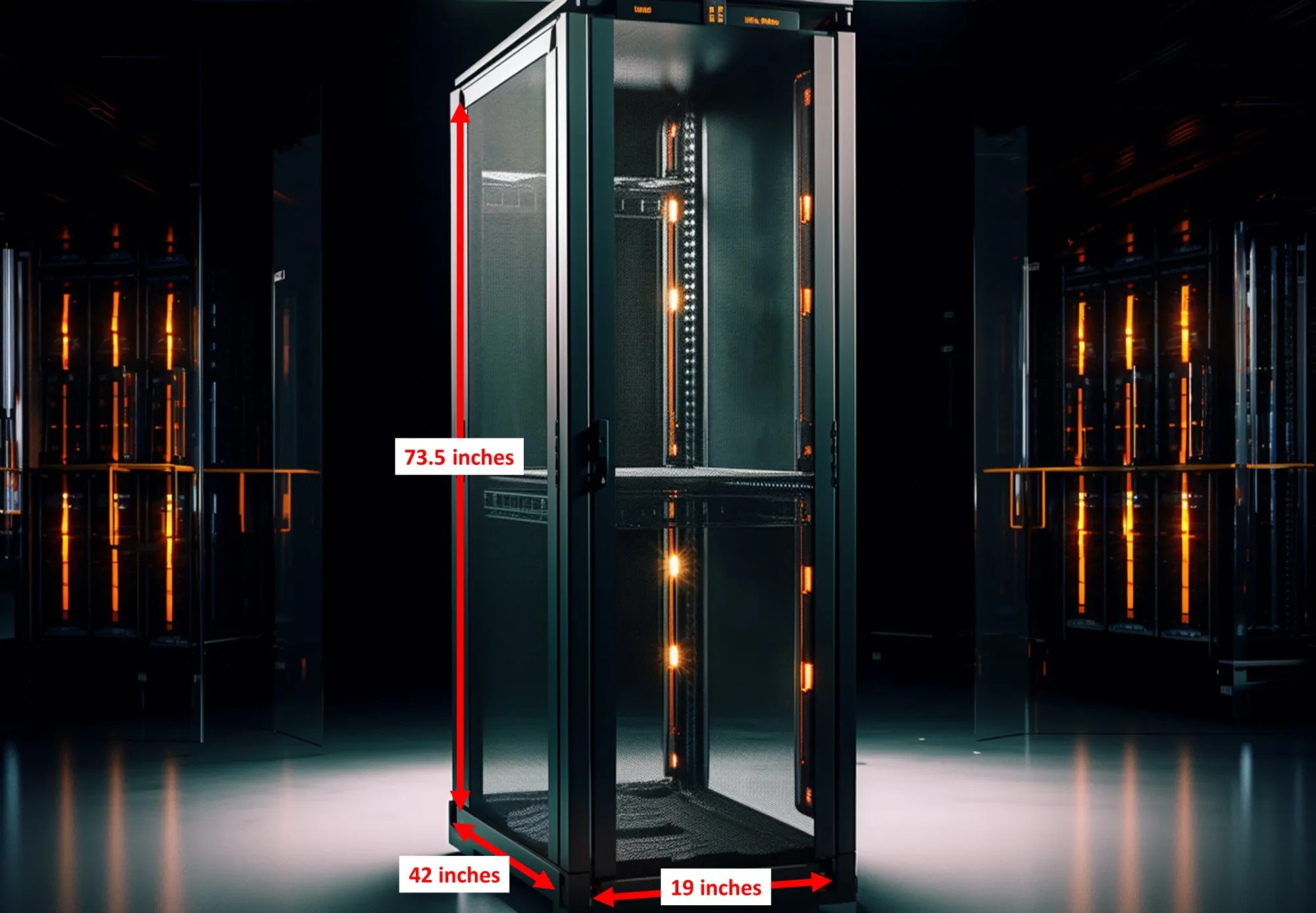 Racks de centro de datos Dimensiones Dimensiones Ancho Alto Profundidad