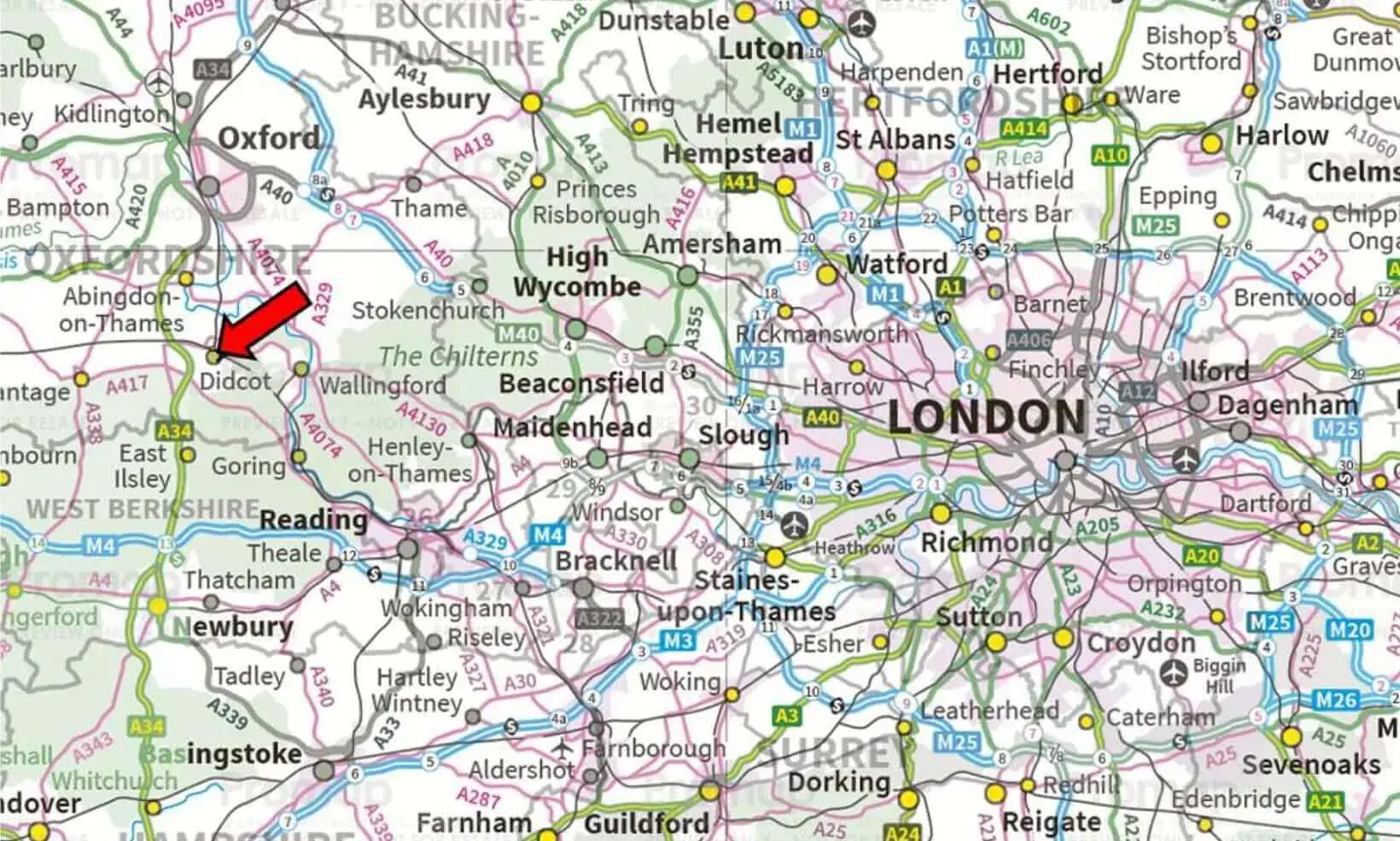 Mapa Didcot Londres Inglaterra