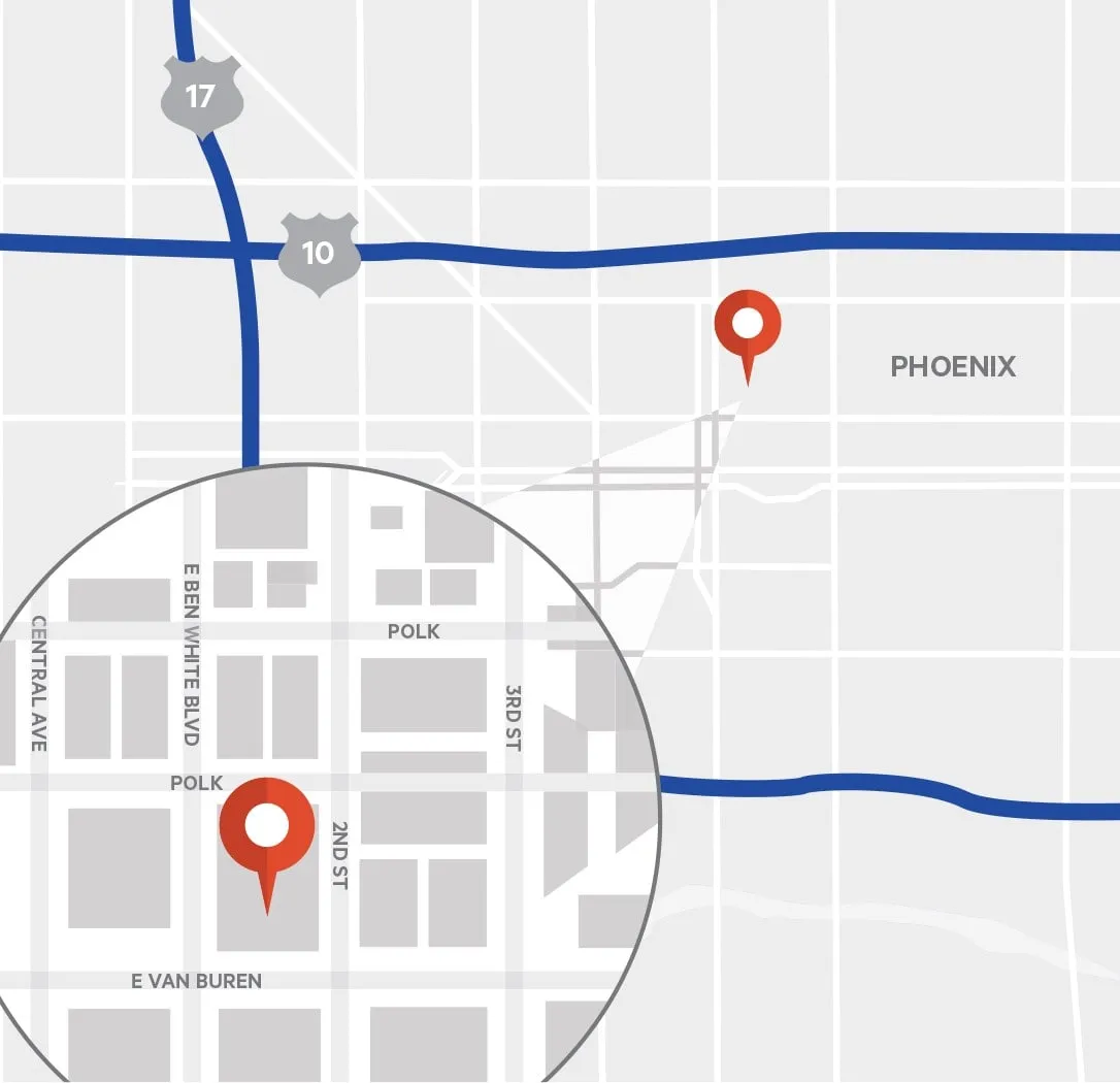 Mapa de centros de datos de Digital Realty 120 East Van Buren Street Phoenix