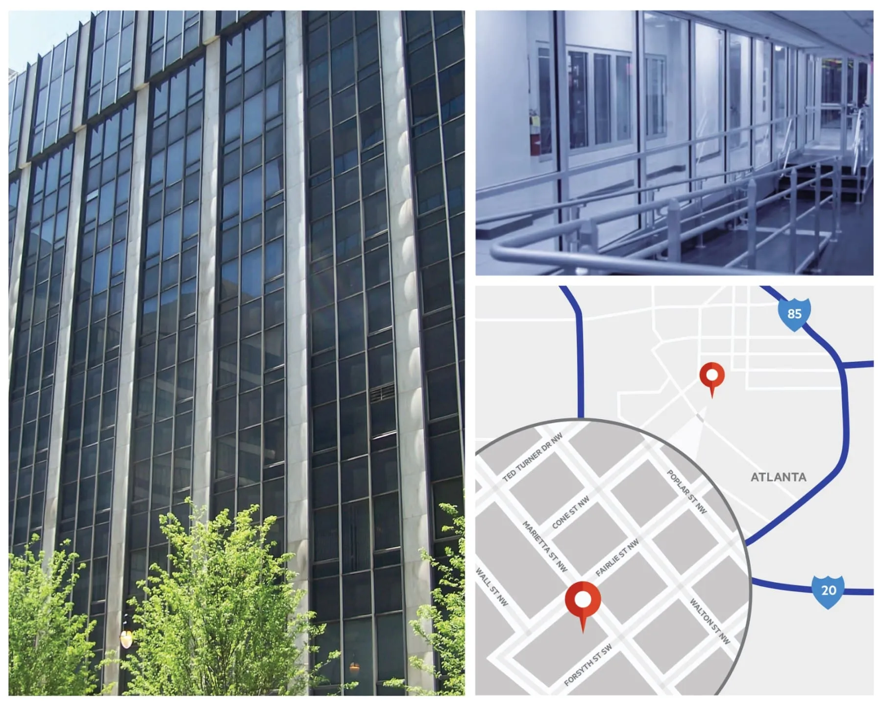 Digital Realty Carrier Hotel Building Exterior with Location Map 56 Marietta Street Atlanta Georgia