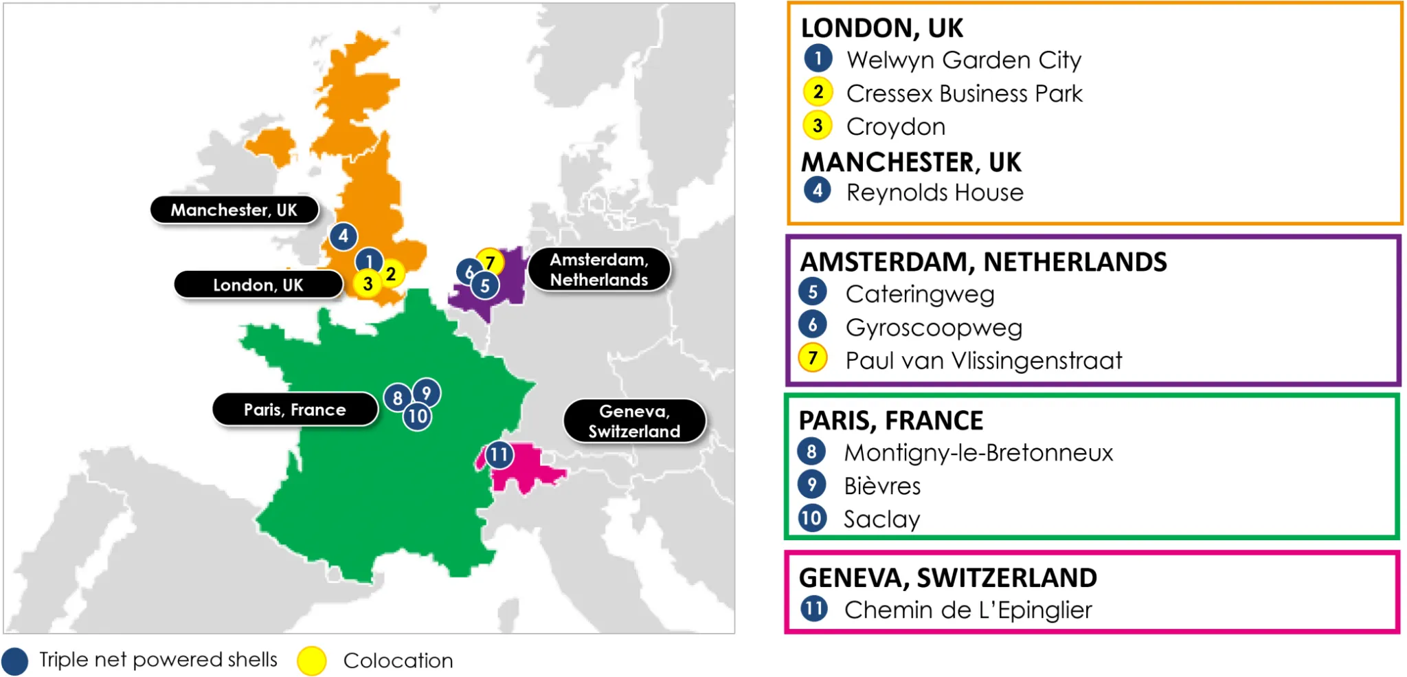 Mapa del Centro de Datos de Digital Realty Portfolio