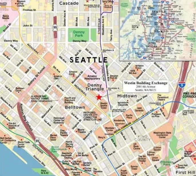 Digital Realty Owned Westin Building Exchange Site and Area Map 2001 6th Avenue Seattle Washington