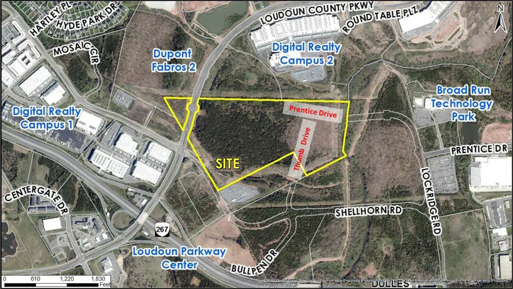 Mapa del sitio Dulles Berry Ashburn Virginia CloudHQ