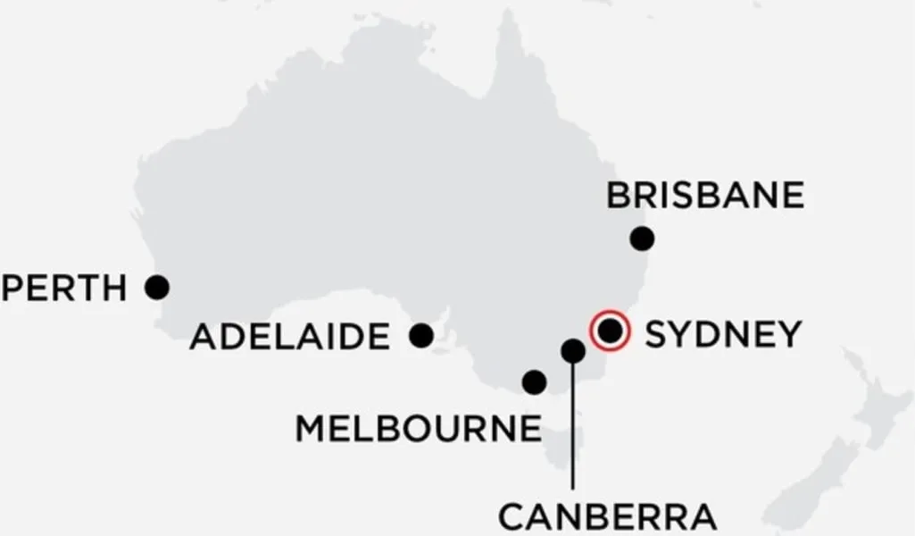 Mapa del centro de datos de Equinix Australia