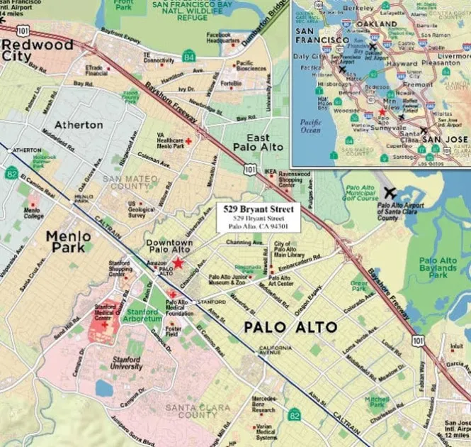 Equinix Datacenter Map of 529 Bryant Street Palo Alto California Location