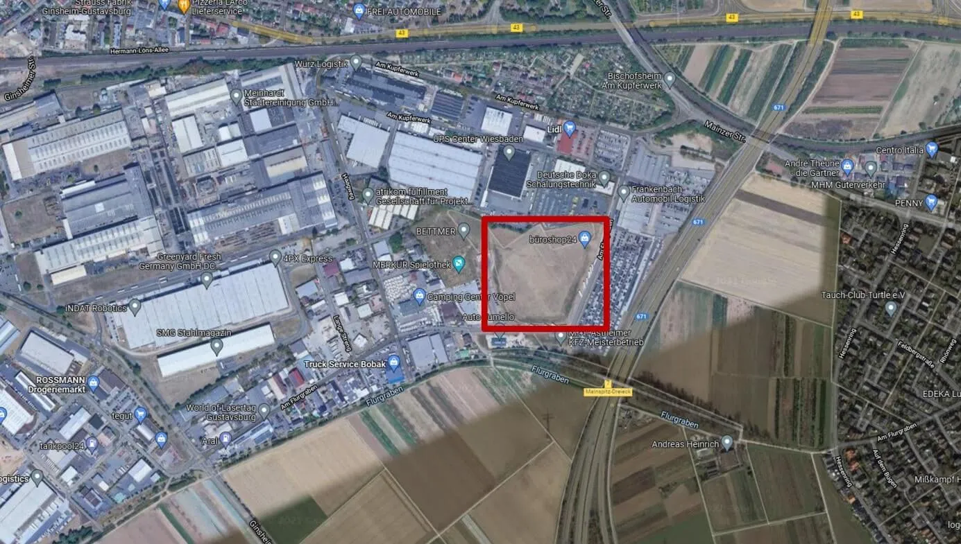 Mapa del sitio Tagweide de Frankfurt Bischofsheim Alemania