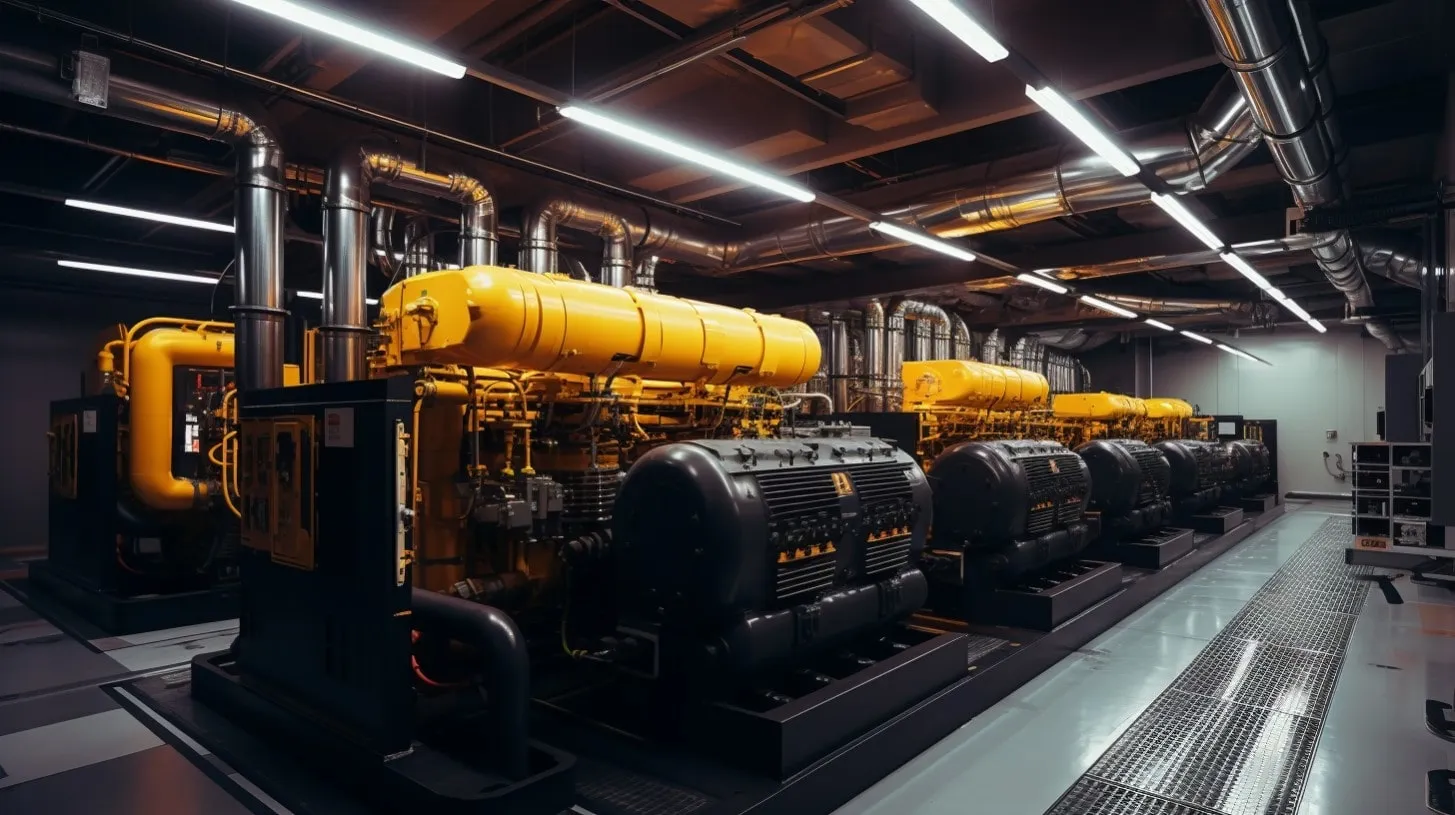 Centro de datos del sistema de energía eléctrica de respaldo de generadores
