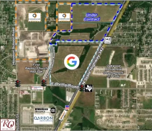 Mapa de centros de datos de Google Cloud Compass Red Oak Texas