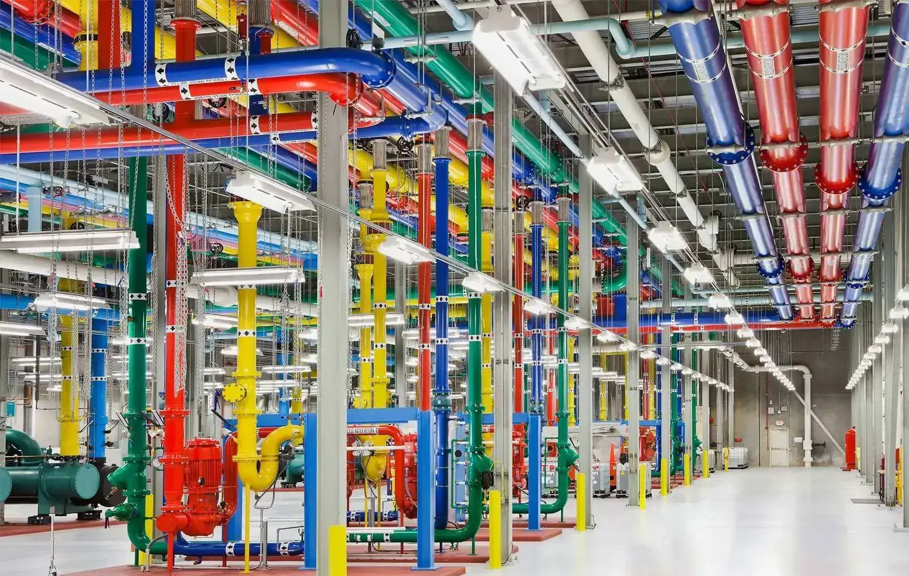 Centro de datos de Google ubicado en el condado de Douglas Georgia con tuberías para refrigeración