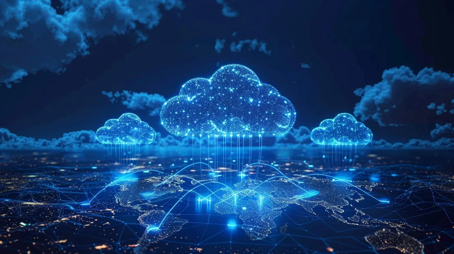 Nubes digitales híbridas multinube derraman datos sobre conexiones de infraestructura de redes
