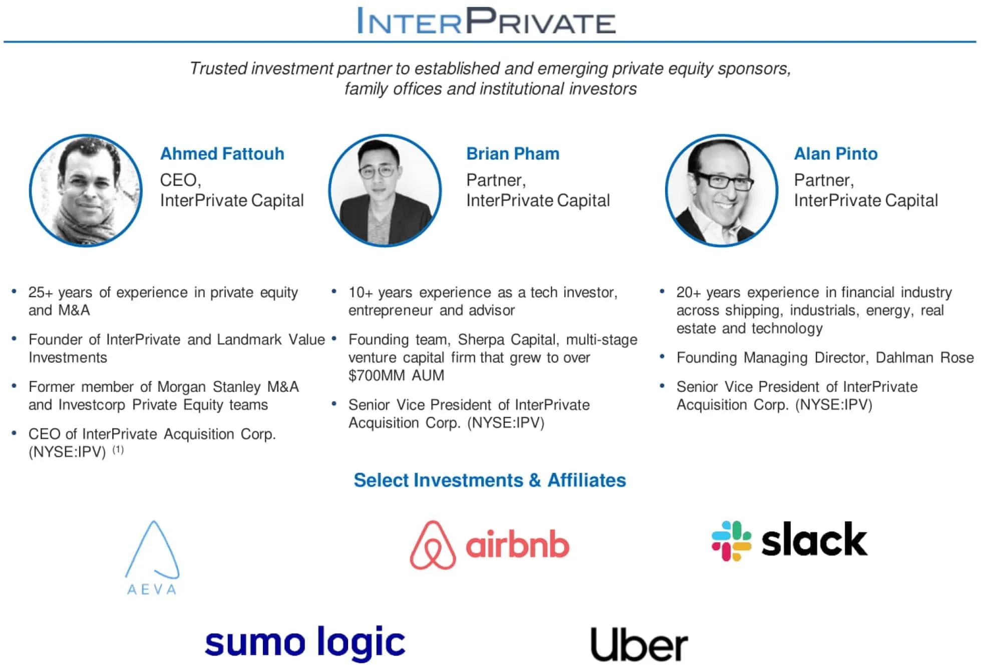 Equipo de socios de InterPrivate IV InfraTech