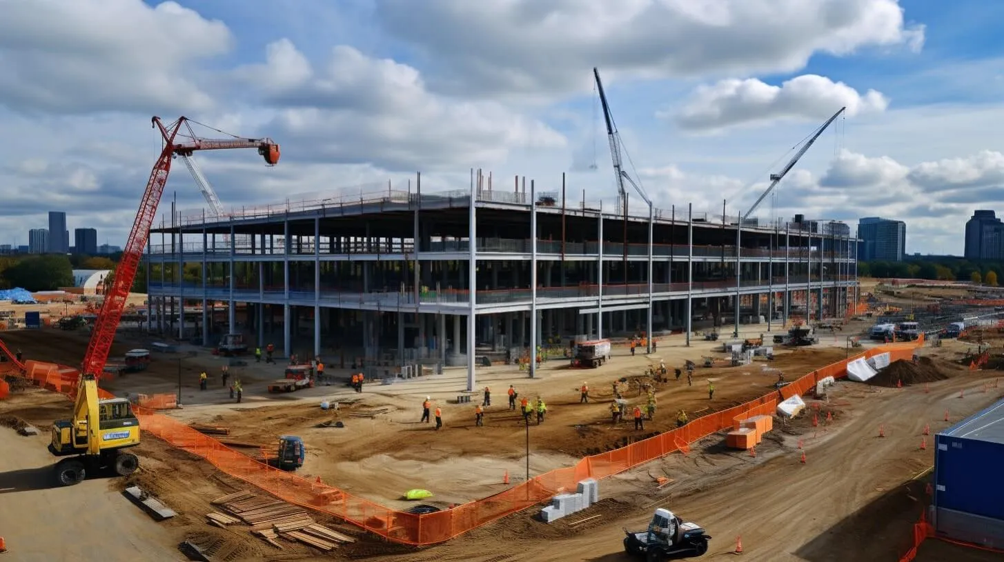 Large Construction Development for Multi-Level Server Farm Built