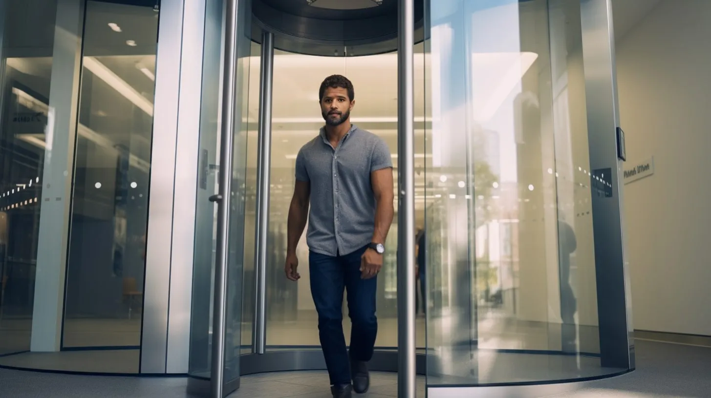 Moderno Vestíbulo de Seguridad con Mantrap de Vidrio para Protección de Instalaciones