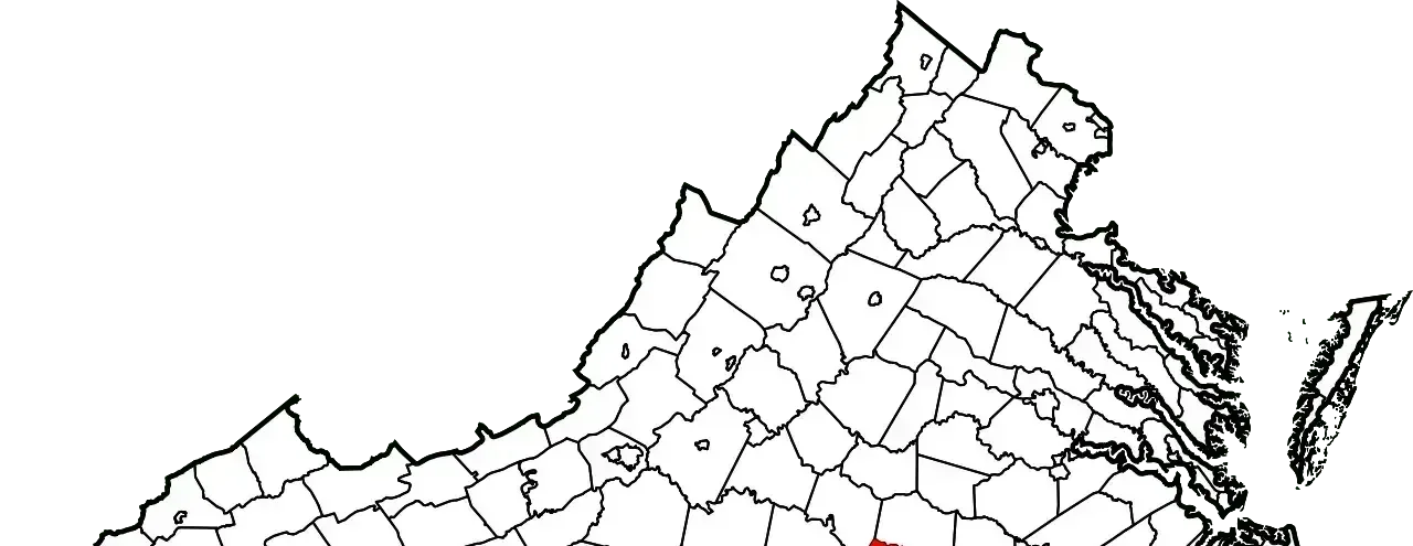 Mapa de Virginia del Condado de Mecklenburg