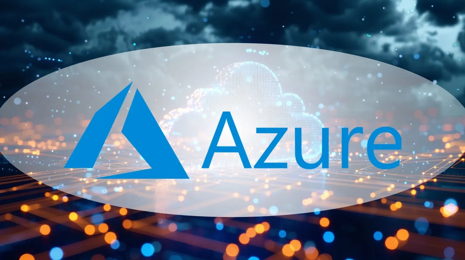 Soluciones de nube privada de Microsoft Azure sobre paisaje urbano con enlaces de infraestructura