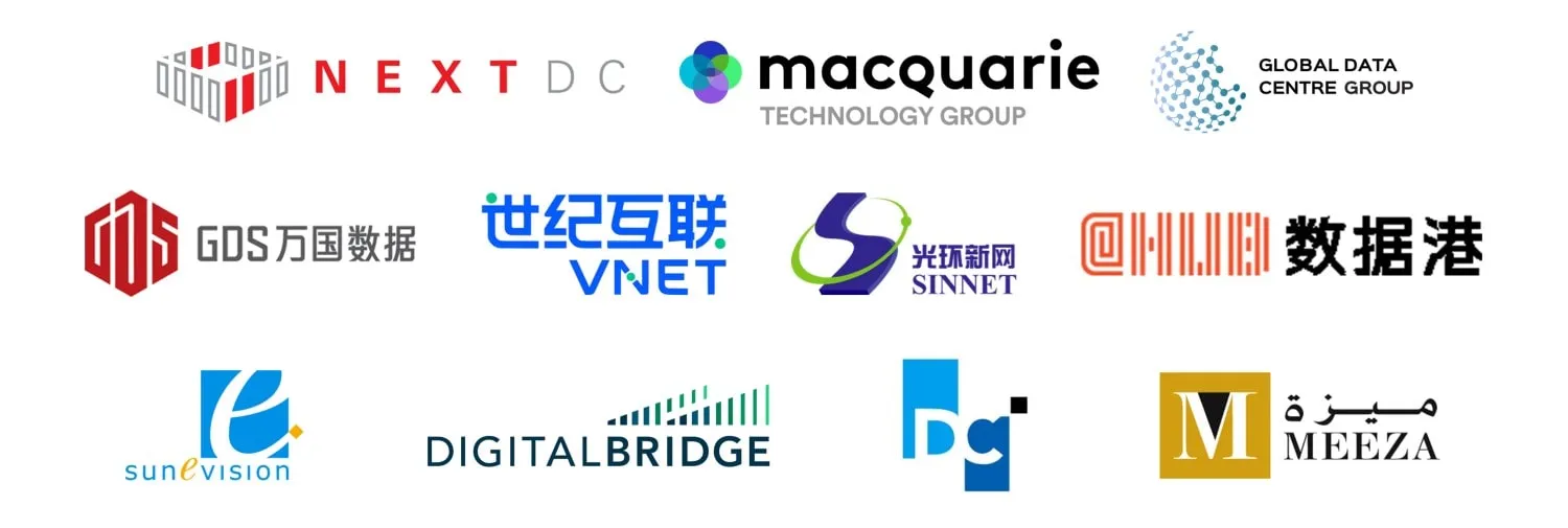 Non-REIT Data Center Stocks Logo Wall and Board Market Landscape