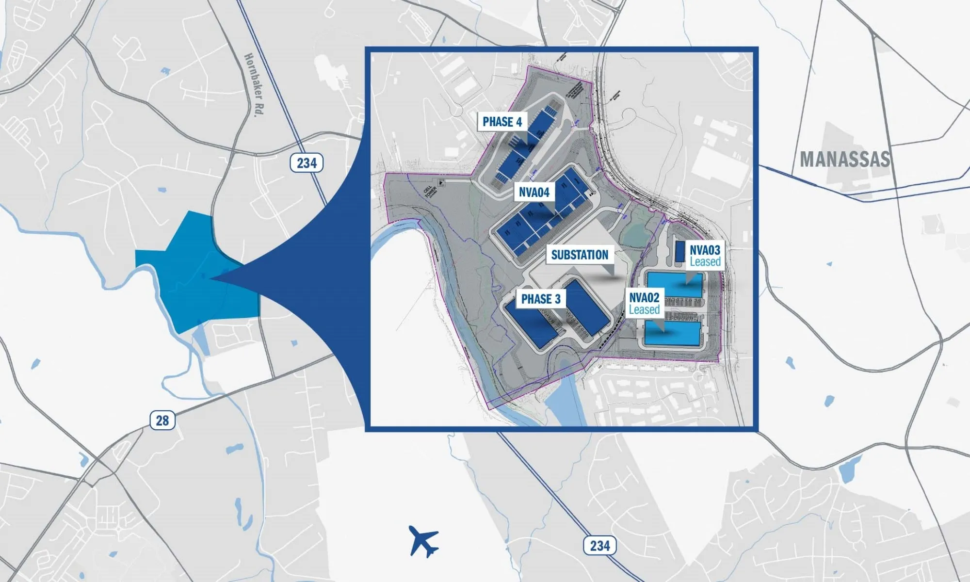 Mapa de socios de IPI de infraestructura STACK NVA02-03 y NVA04