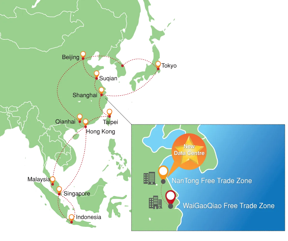 OneAsia Data Center Hong Kong China Map