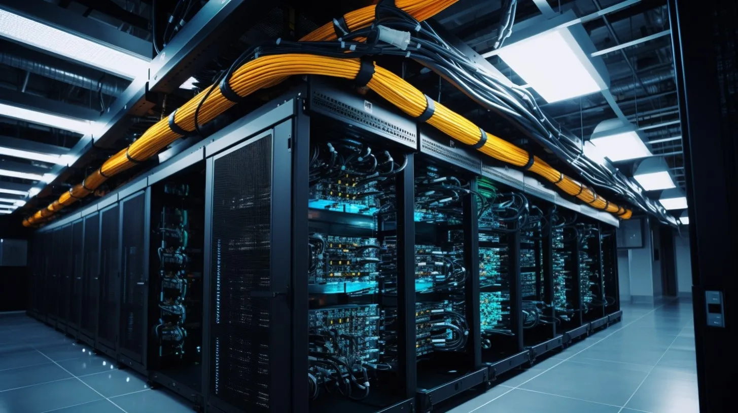 Servidor de bandeja suspendida de cables de red aérea