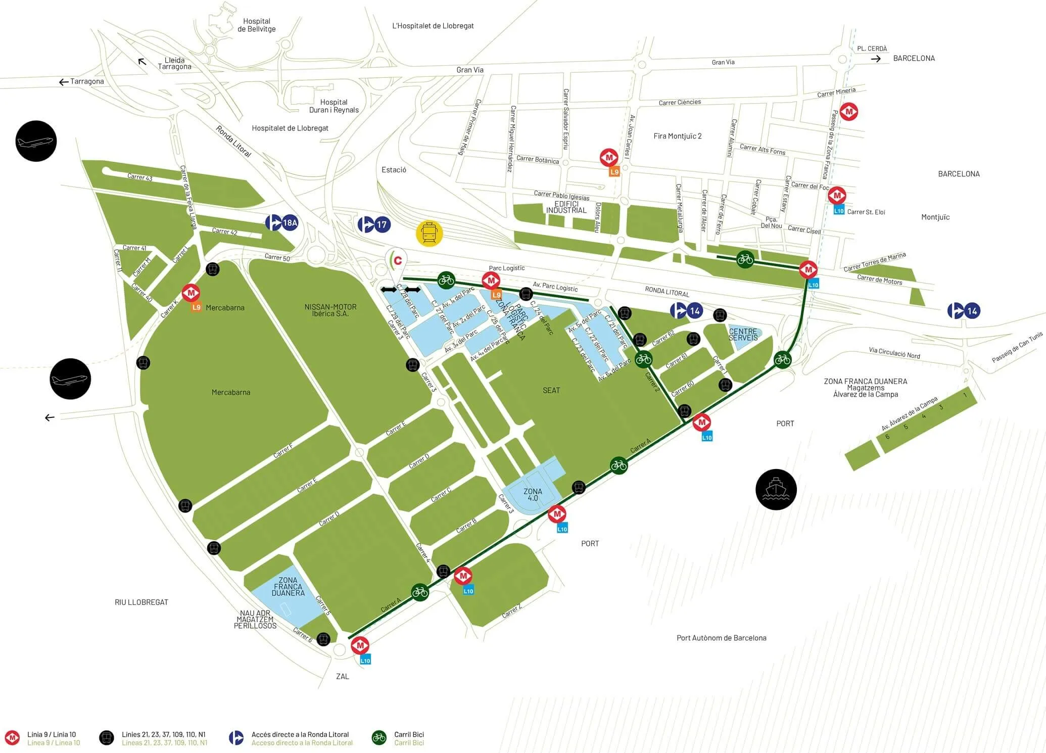 Mapa Parc Logístic de la Zona Franca PLZF