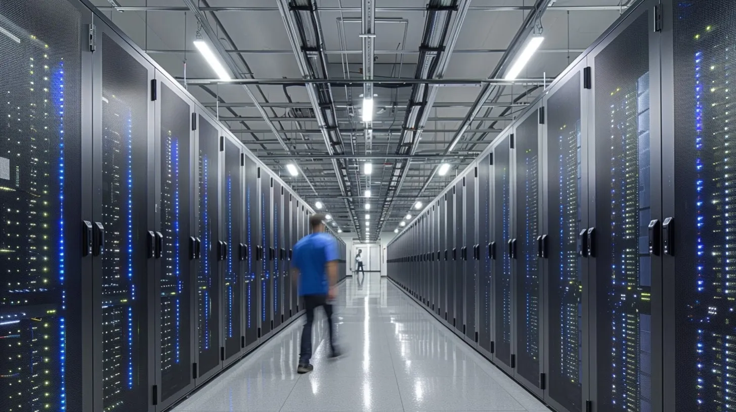 Ingresos y servicios de los REIT de centros de datos mostrados a través del espacio y la potencia en una granja de servidores