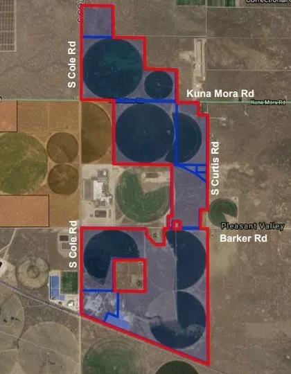 Mapa Terrestre de S Cole Road y Kuna Mora