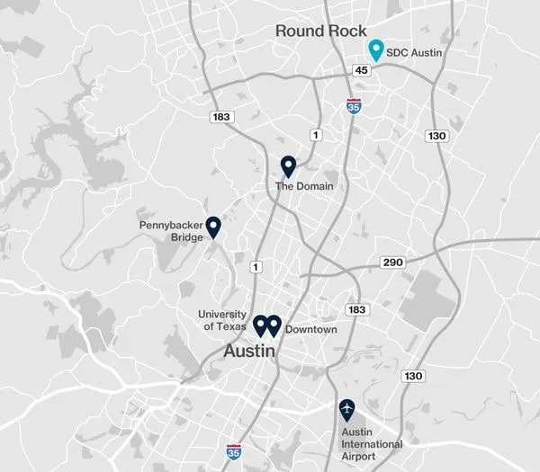 Mapa de ubicación de Sabey Data Centers SDC Austin