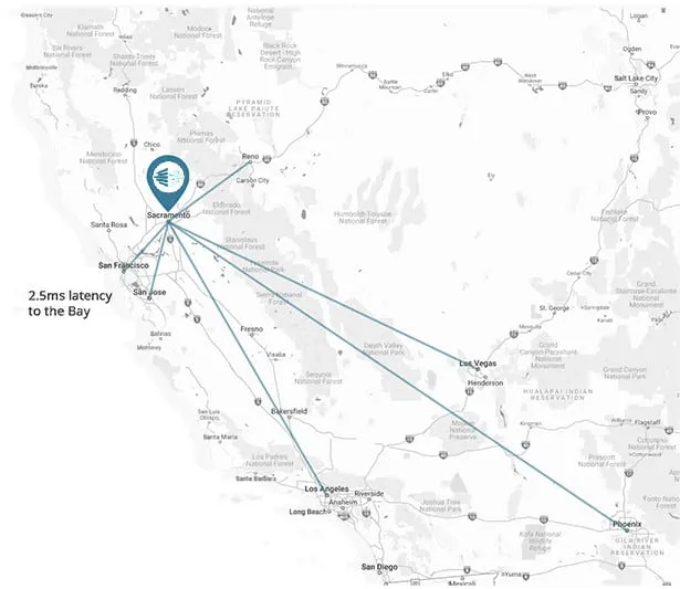 Sacramento Data Center Mapa de Conectividad Prime Data Centers