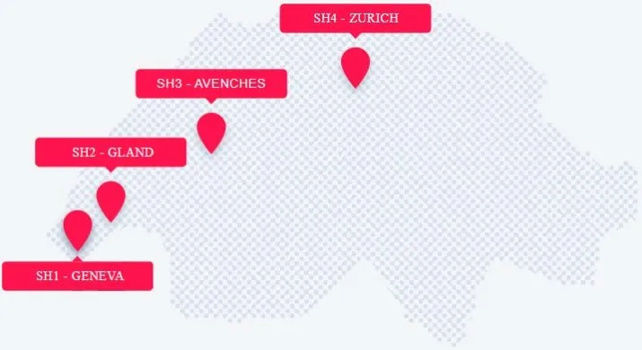 Mapa del centro de datos Safe Host Suiza