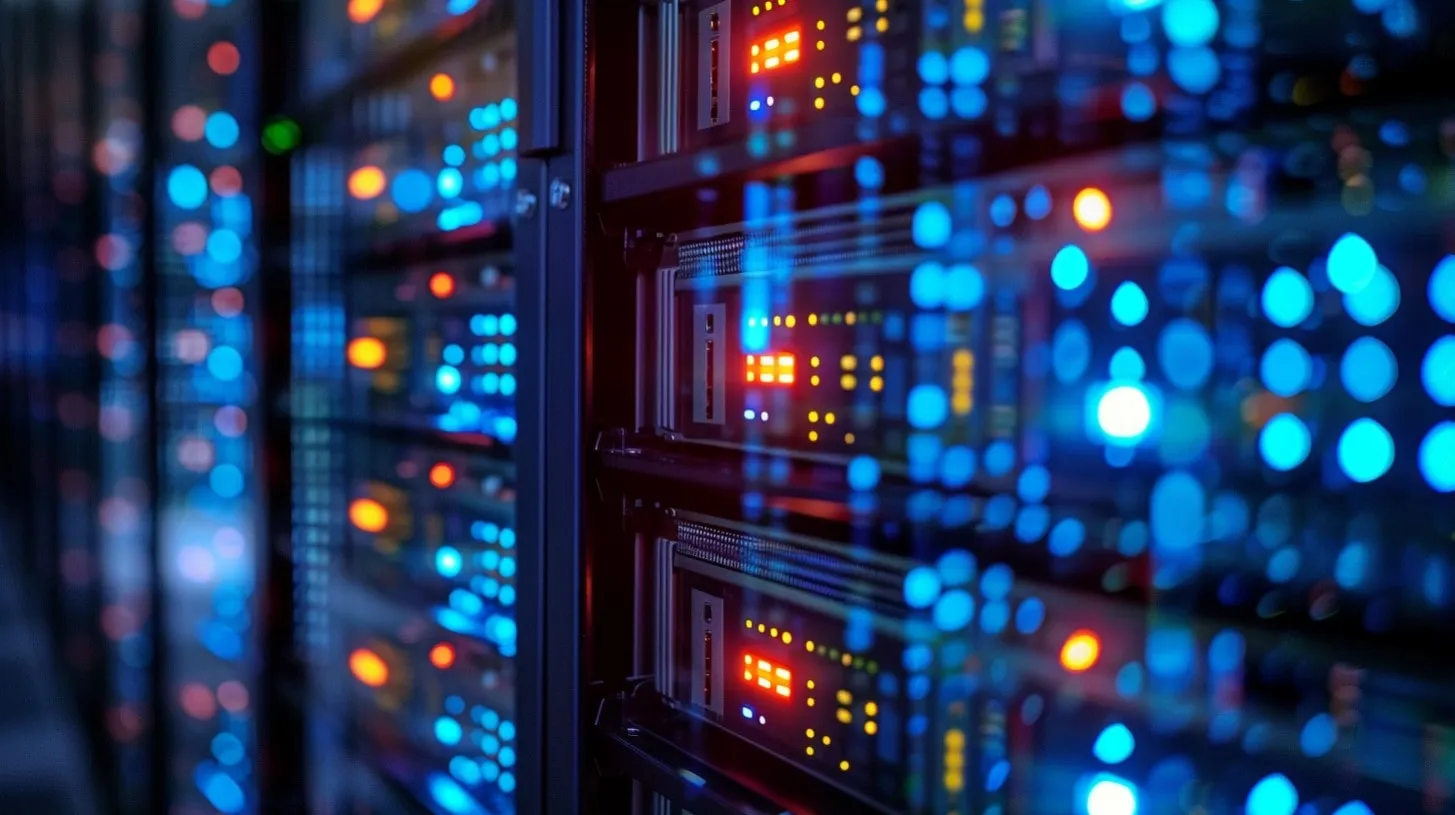 Infraestructura definida por software Centro de datos Servidores Luces brillantes Tecnología TI Hardware Digital