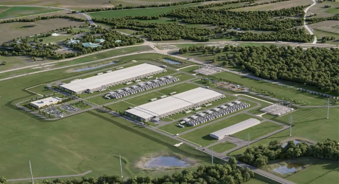 Sitio del centro de datos de Facebook de Temple Texas Meta Platforms con varios edificios