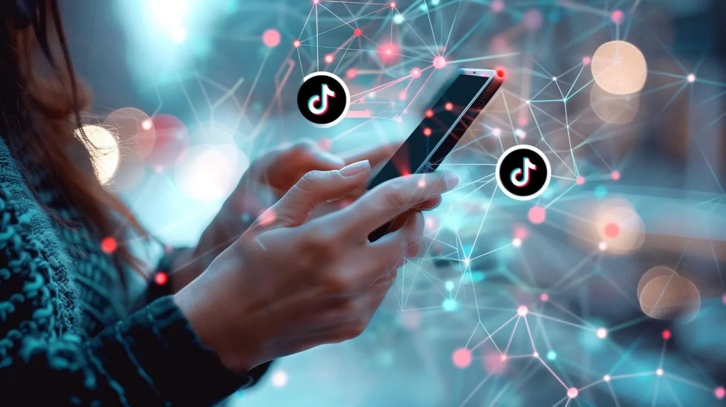 Almacenamiento de datos de TikTok en el negocio público privado protegido de Estados Unidos mostrado en teléfono inteligente