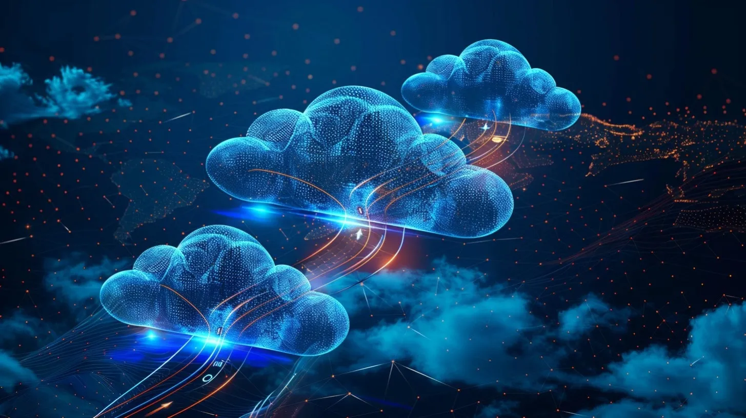 Red Digital que Representa la Infraestructura de Tecnología Informática Futurista Avanzada