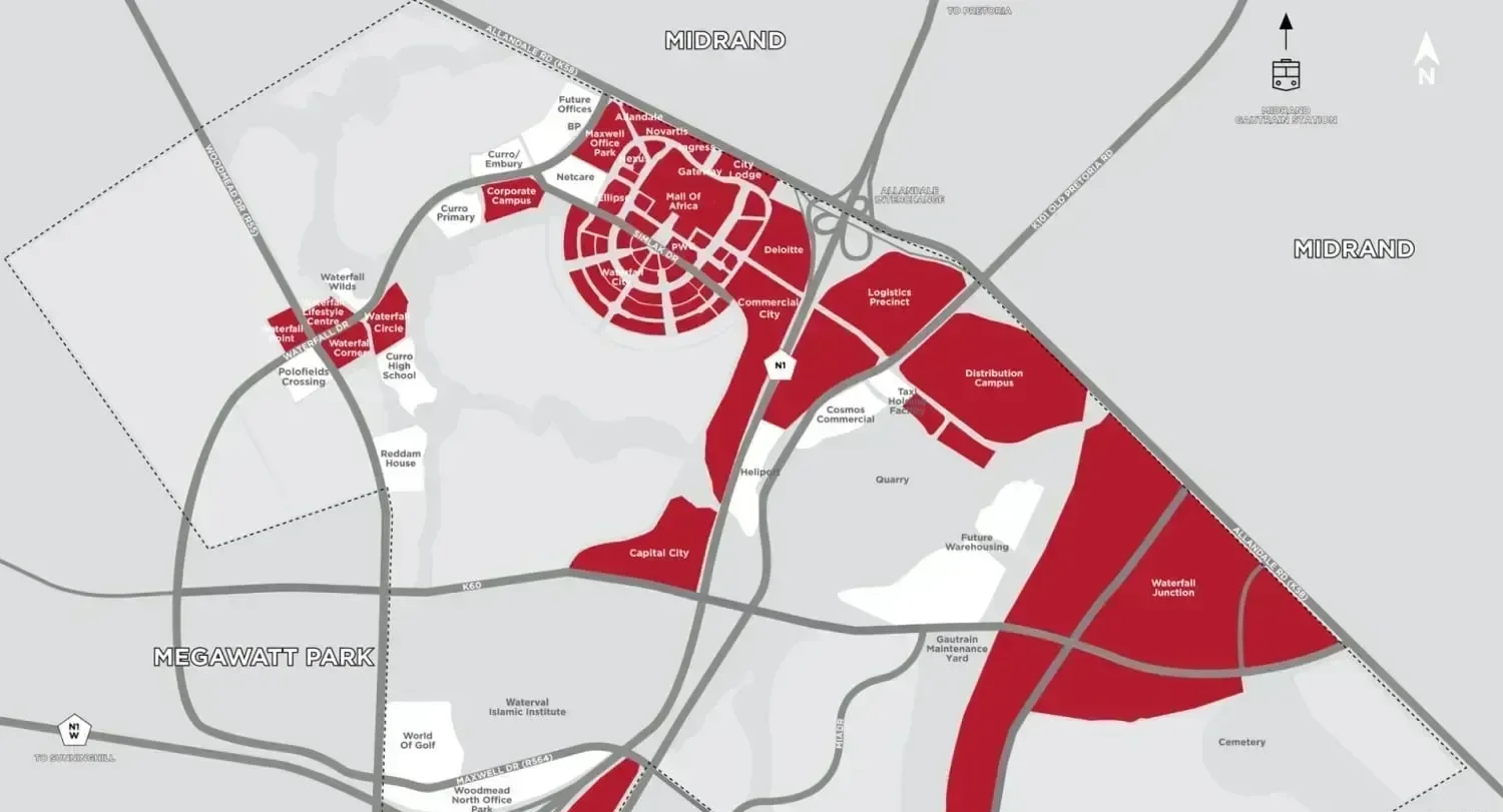 Mapa del Plan Maestro de Waterfall City