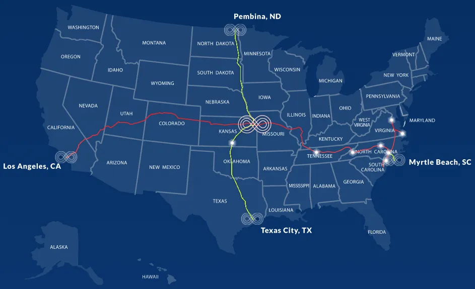 3Red8 Phase 2 National Fiber Network Map