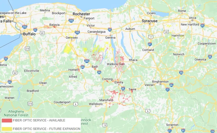 Empire Access Fiber Network Map New York Pennsylvania