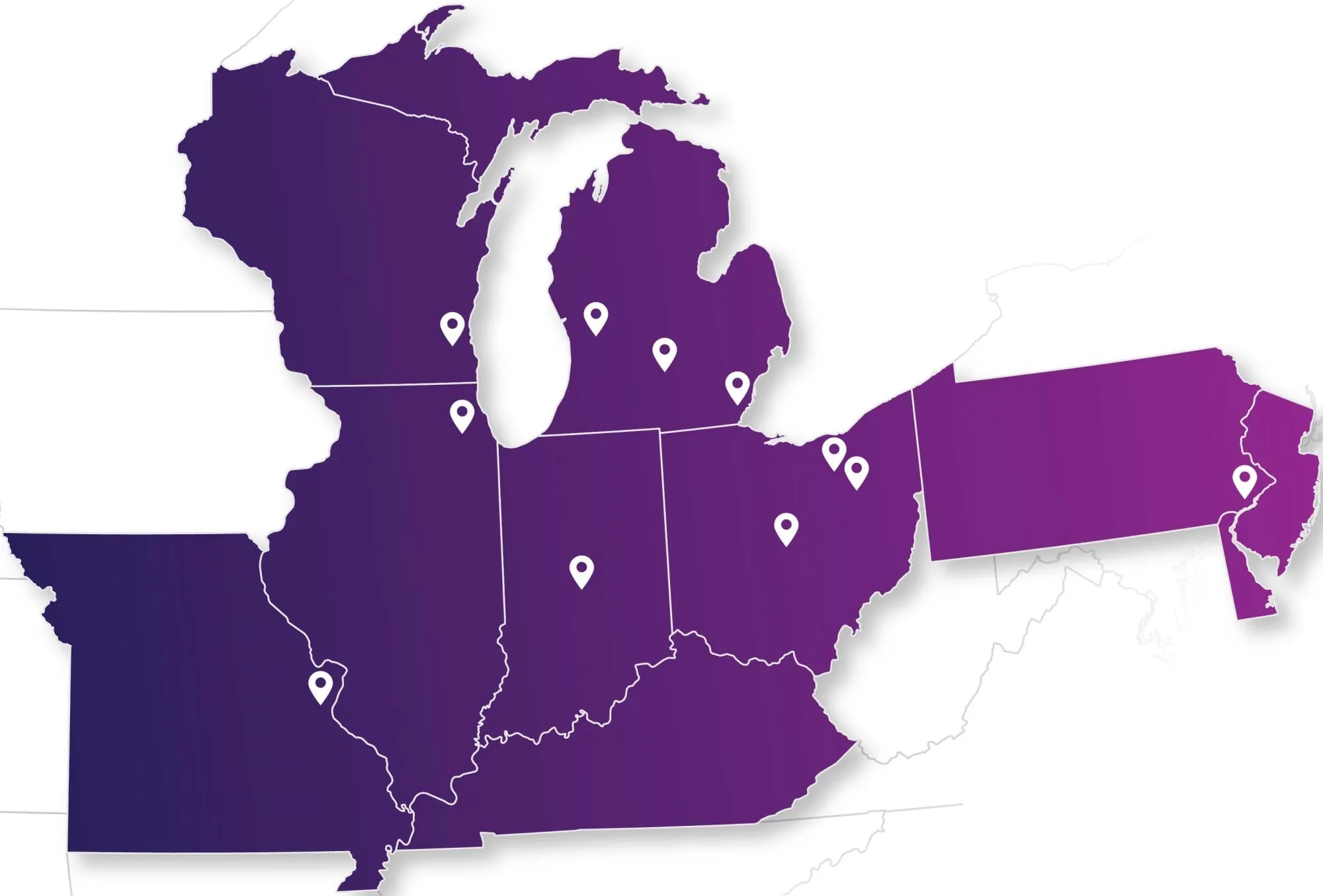 Mapa de red de fibra Everstream