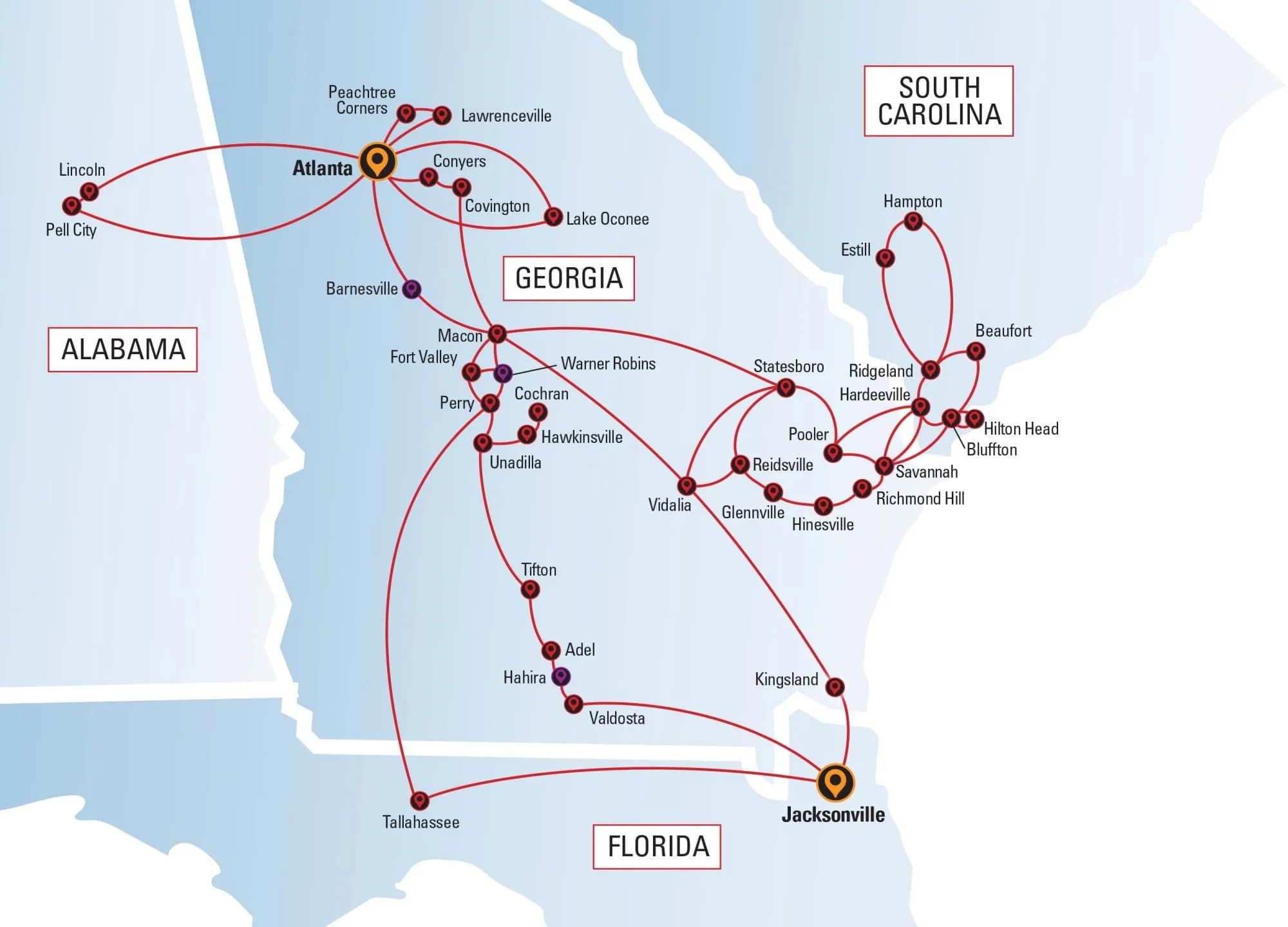 Hargray Communications Fiber Network Map