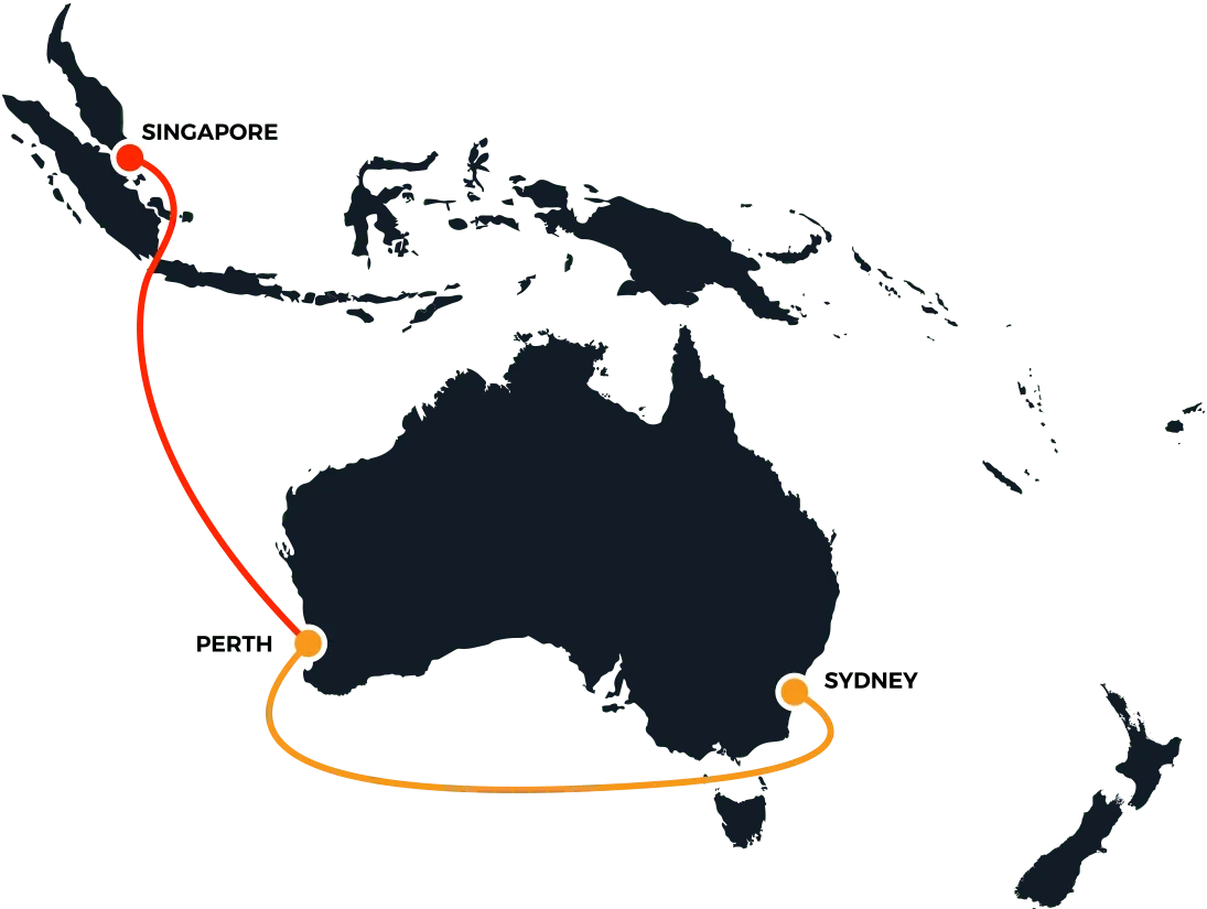 Mapa de cable submarino INDIGO